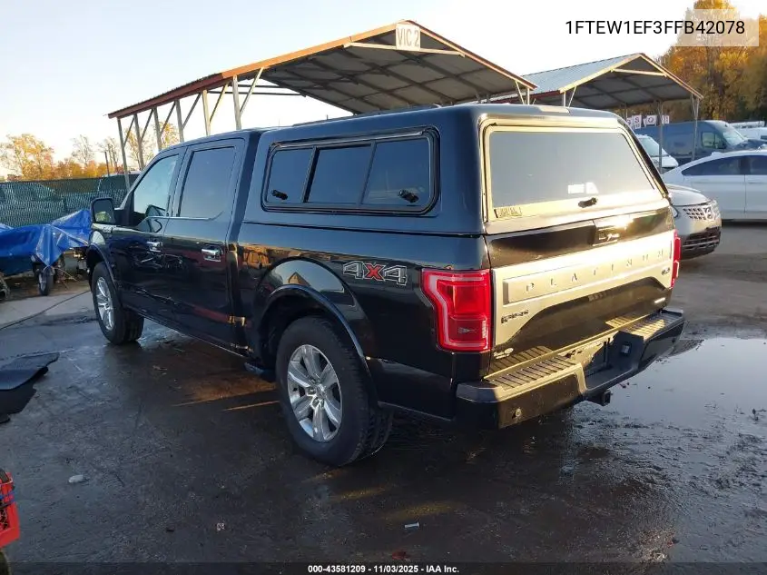 1FTEW1EF3FFB42078 2015 Ford F-150 Platinum