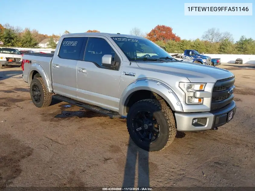 1FTEW1EG9FFA51146 2015 Ford F-150 Lariat
