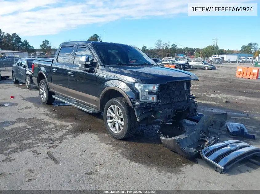 1FTEW1EF8FFA66924 2015 Ford F-150 Lariat