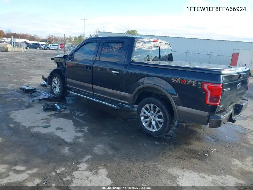 1FTEW1EF8FFA66924 2015 Ford F-150 Lariat