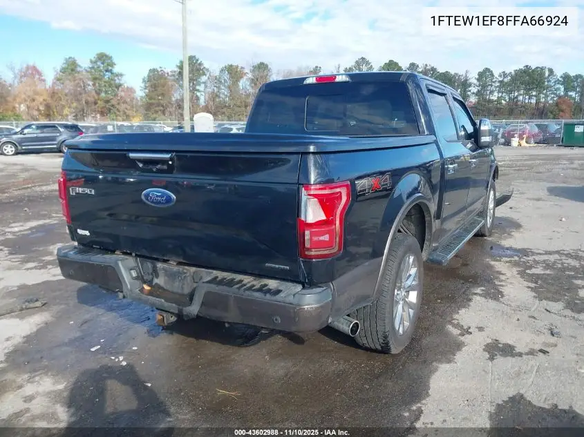 1FTEW1EF8FFA66924 2015 Ford F-150 Lariat