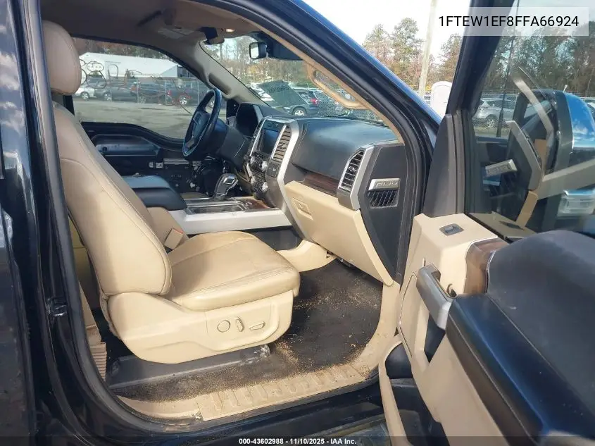 1FTEW1EF8FFA66924 2015 Ford F-150 Lariat