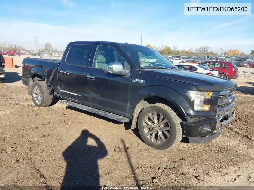 1FTFW1EFXFKD65200 2015 Ford F-150 Lariat