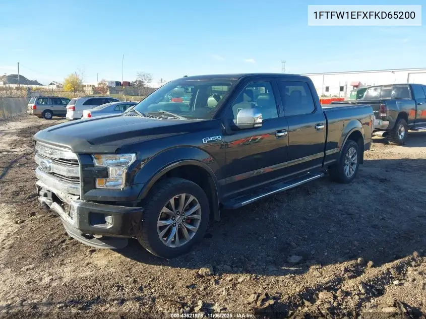 1FTFW1EFXFKD65200 2015 Ford F-150 Lariat