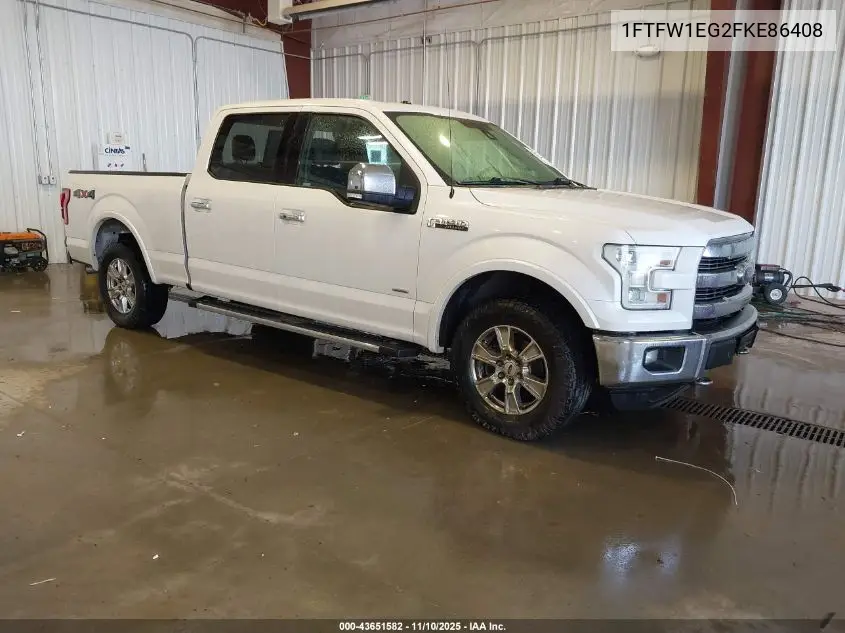 1FTFW1EG2FKE86408 2015 Ford F-150 Lariat