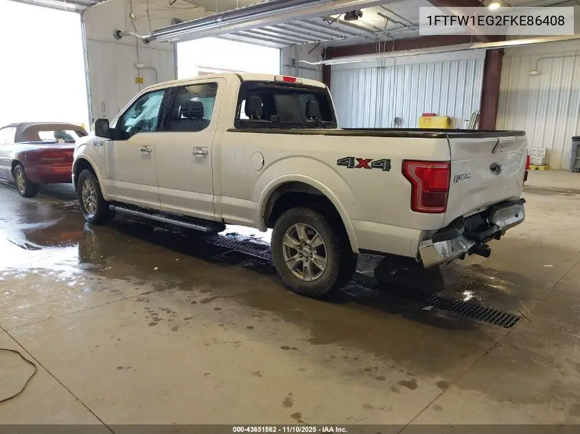 1FTFW1EG2FKE86408 2015 Ford F-150 Lariat