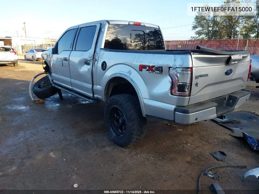 1FTEW1EF0FFA15000 2015 Ford F-150 Lariat