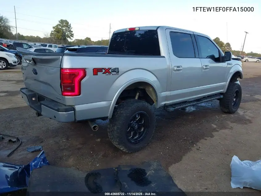 1FTEW1EF0FFA15000 2015 Ford F-150 Lariat