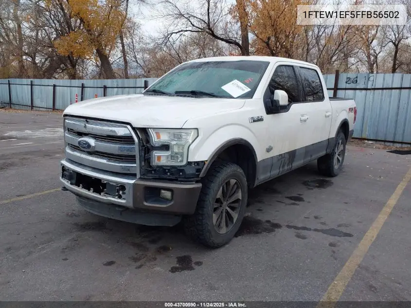 1FTEW1EF5FFB56502 2015 Ford F-150 King Ranch