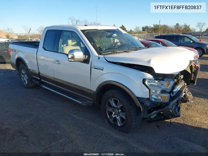 1FTFX1EF8FFB20837 2015 Ford F-150 Lariat
