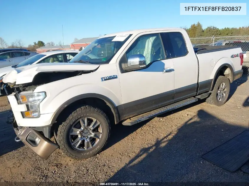 1FTFX1EF8FFB20837 2015 Ford F-150 Lariat