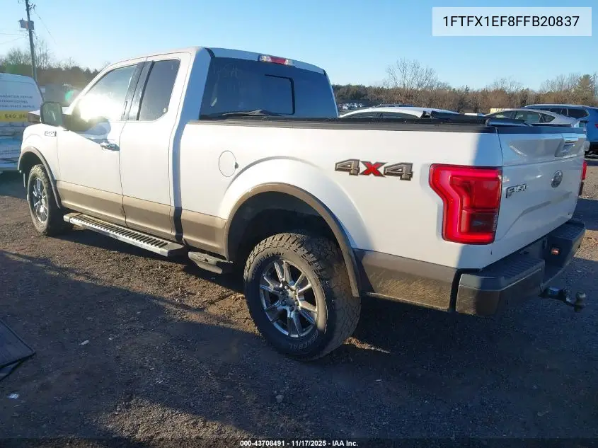 1FTFX1EF8FFB20837 2015 Ford F-150 Lariat