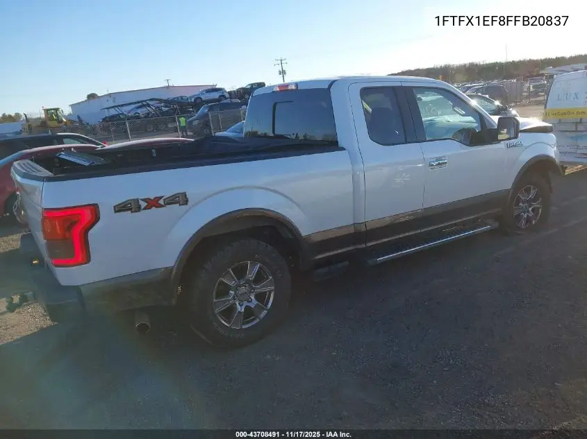 1FTFX1EF8FFB20837 2015 Ford F-150 Lariat