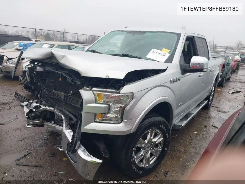 1FTEW1EP8FFB89180 2015 Ford F-150 Lariat