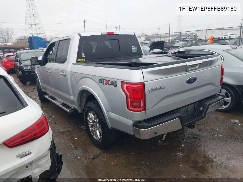 1FTEW1EP8FFB89180 2015 Ford F-150 Lariat