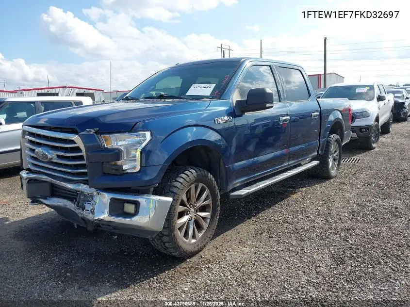 1FTEW1EF7FKD32697 2015 Ford F-150 Xlt
