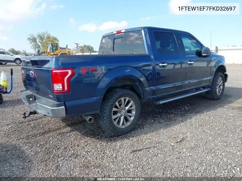1FTEW1EF7FKD32697 2015 Ford F-150 Xlt