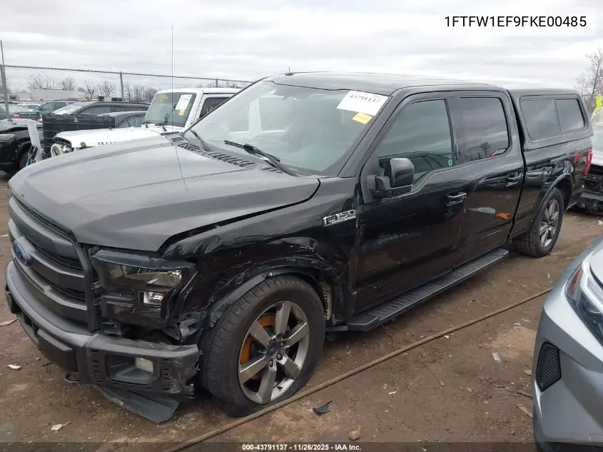 1FTFW1EF9FKE00485 2015 Ford F-150 Lariat