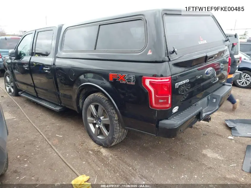 1FTFW1EF9FKE00485 2015 Ford F-150 Lariat