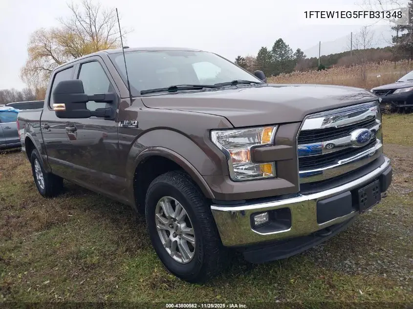 1FTEW1EG5FFB31348 2015 Ford F-150 Lariat