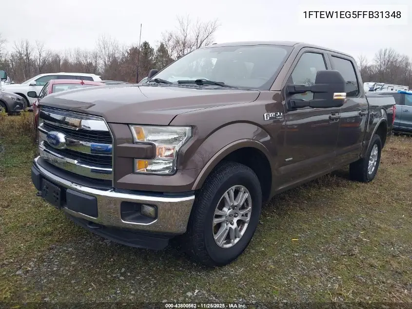 1FTEW1EG5FFB31348 2015 Ford F-150 Lariat