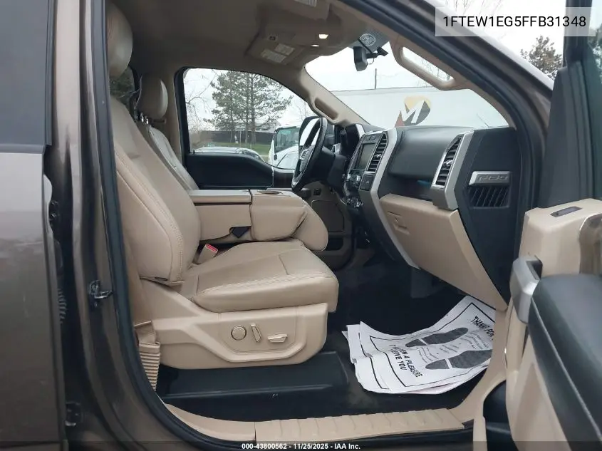 1FTEW1EG5FFB31348 2015 Ford F-150 Lariat
