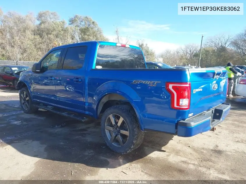 1FTEW1EP3GKE83062 2016 Ford F-150 Xlt