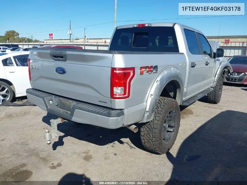 1FTEW1EF4GKF03178 2016 Ford F-150 Xl