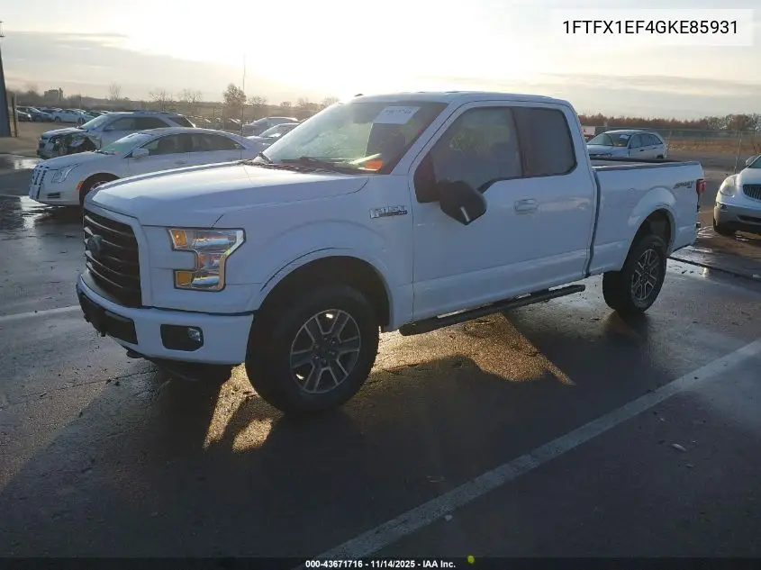 1FTFX1EF4GKE85931 2016 Ford F-150 Xlt
