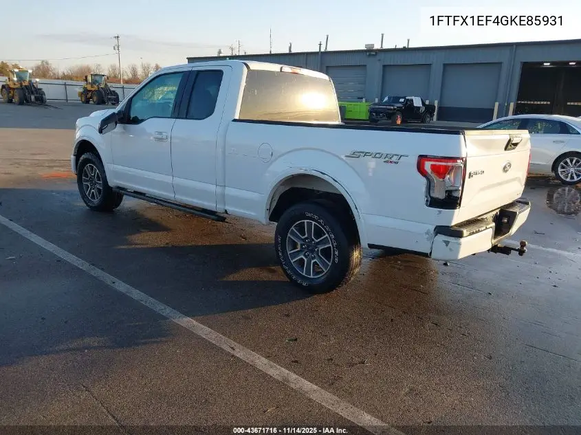 1FTFX1EF4GKE85931 2016 Ford F-150 Xlt