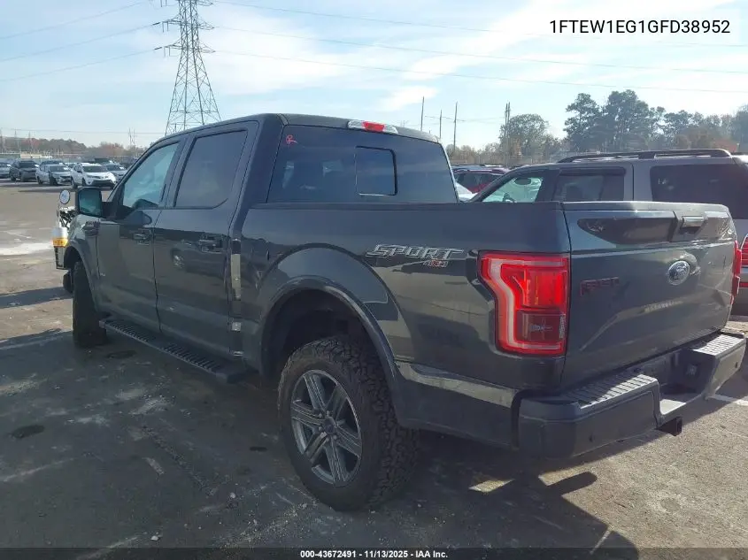 1FTEW1EG1GFD38952 2016 Ford F-150 Xlt