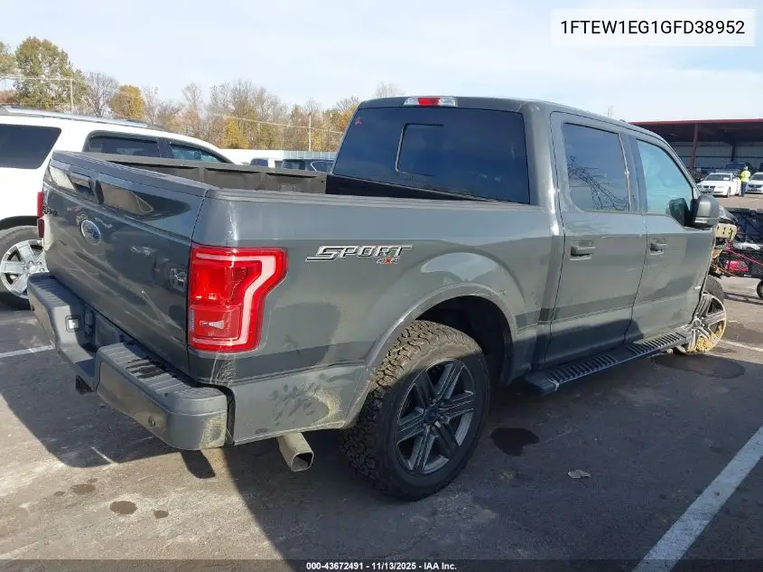 1FTEW1EG1GFD38952 2016 Ford F-150 Xlt