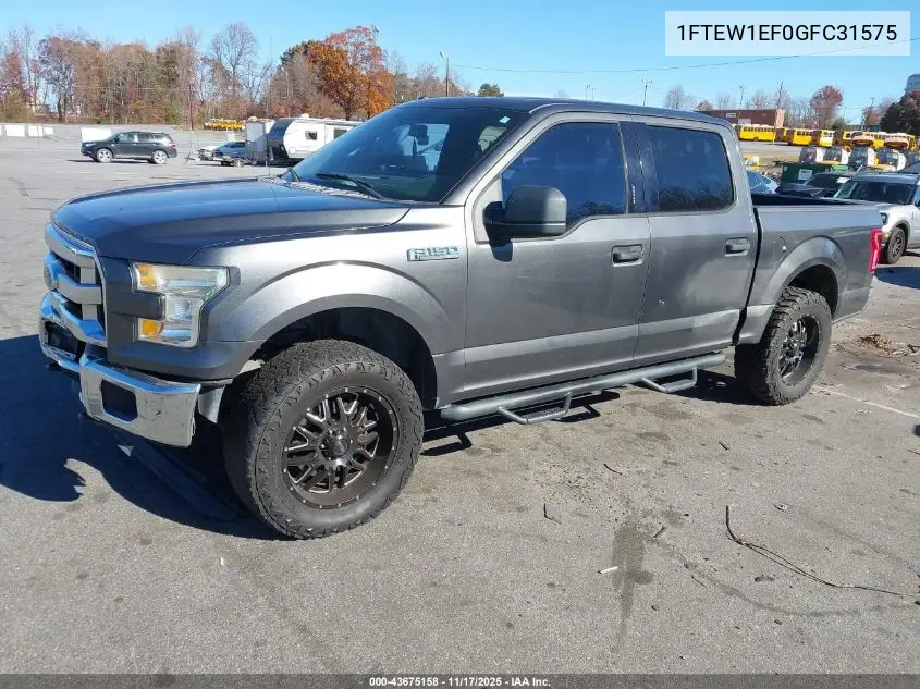 1FTEW1EF0GFC31575 2016 Ford F-150 Xlt