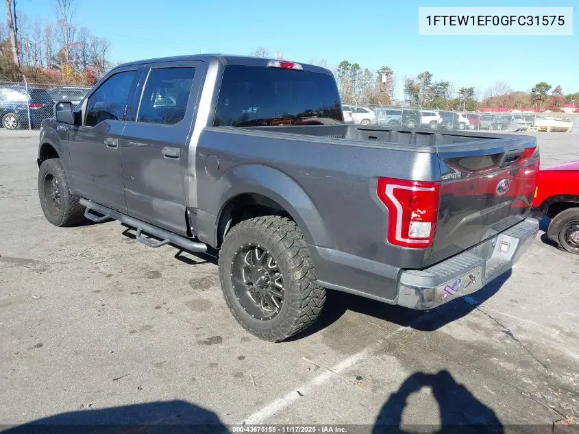1FTEW1EF0GFC31575 2016 Ford F-150 Xlt