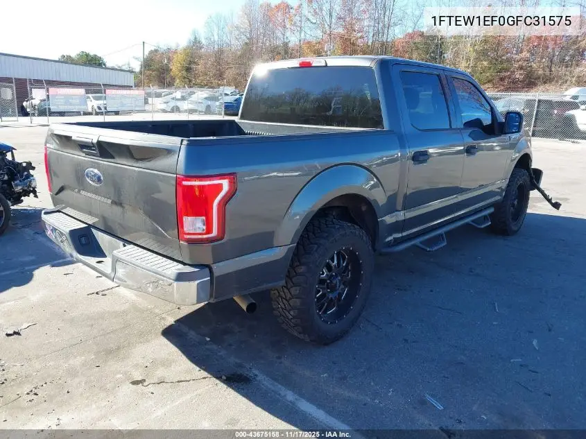 1FTEW1EF0GFC31575 2016 Ford F-150 Xlt