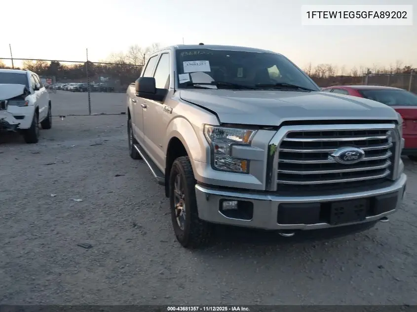 1FTEW1EG5GFA89202 2016 Ford F-150 Xlt