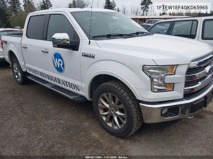 1FTEW1EF4GKD65965 2016 Ford F-150 Lariat