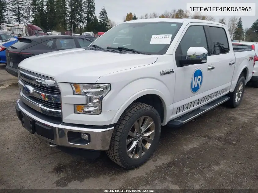 1FTEW1EF4GKD65965 2016 Ford F-150 Lariat