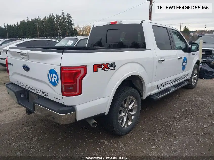 1FTEW1EF4GKD65965 2016 Ford F-150 Lariat