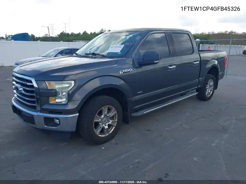 1FTEW1CP4GFB45326 2016 Ford F-150 Xlt