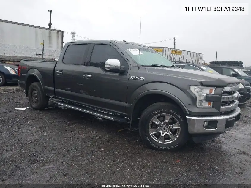 1FTFW1EF8GFA19348 2016 Ford F-150 Lariat