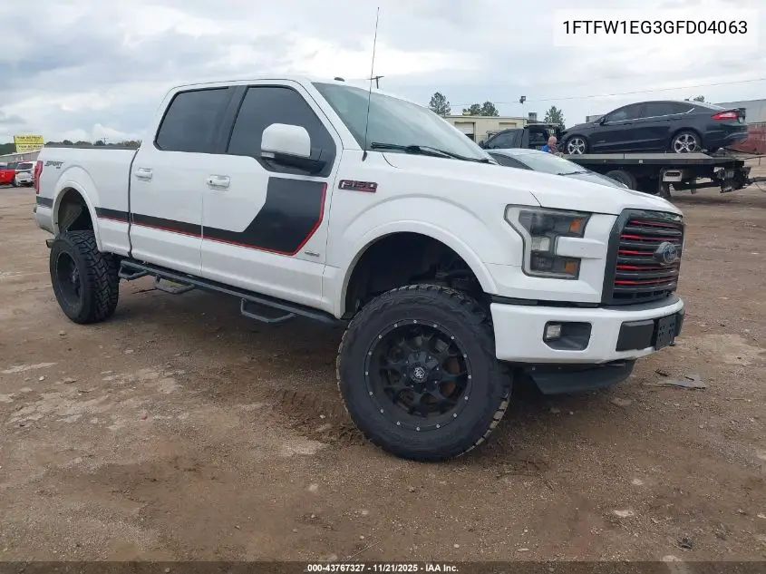 1FTFW1EG3GFD04063 2016 Ford F-150 Lariat