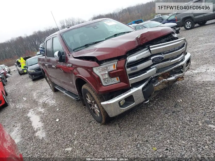 1FTFW1EG4GFC06496 2016 Ford F-150 Lariat
