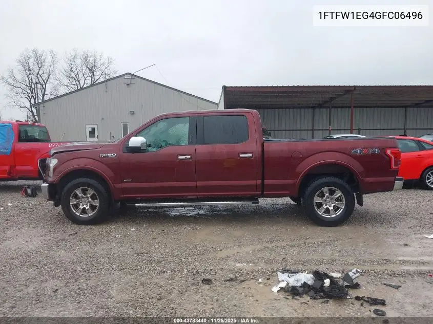 1FTFW1EG4GFC06496 2016 Ford F-150 Lariat