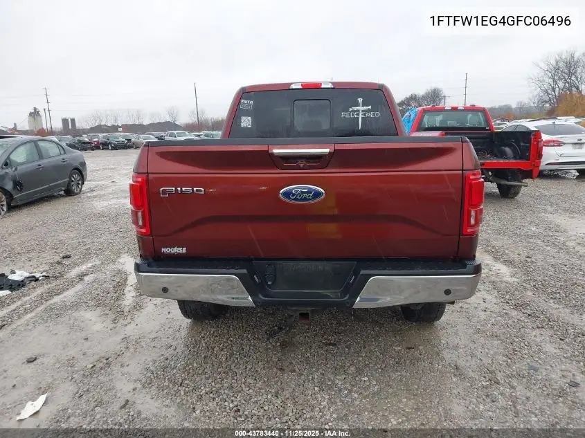 1FTFW1EG4GFC06496 2016 Ford F-150 Lariat