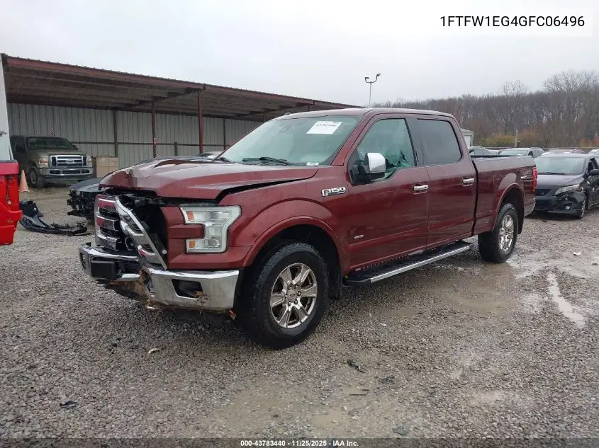 1FTFW1EG4GFC06496 2016 Ford F-150 Lariat