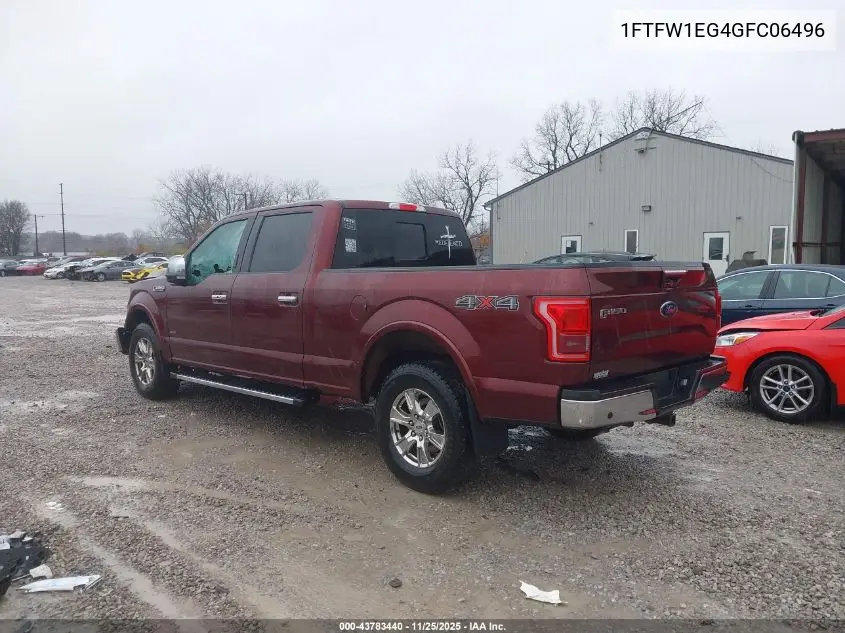 1FTFW1EG4GFC06496 2016 Ford F-150 Lariat