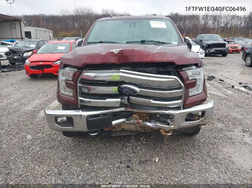 1FTFW1EG4GFC06496 2016 Ford F-150 Lariat