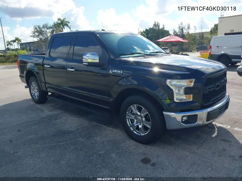 1FTEW1CF4GKD30118 2016 Ford F-150 Lariat