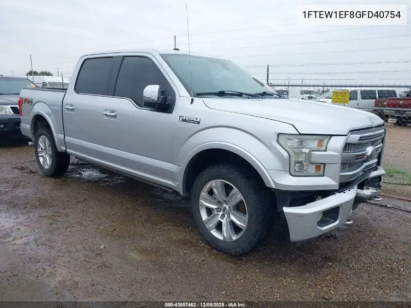 1FTEW1EF8GFD40754 2016 Ford F-150 Platinum
